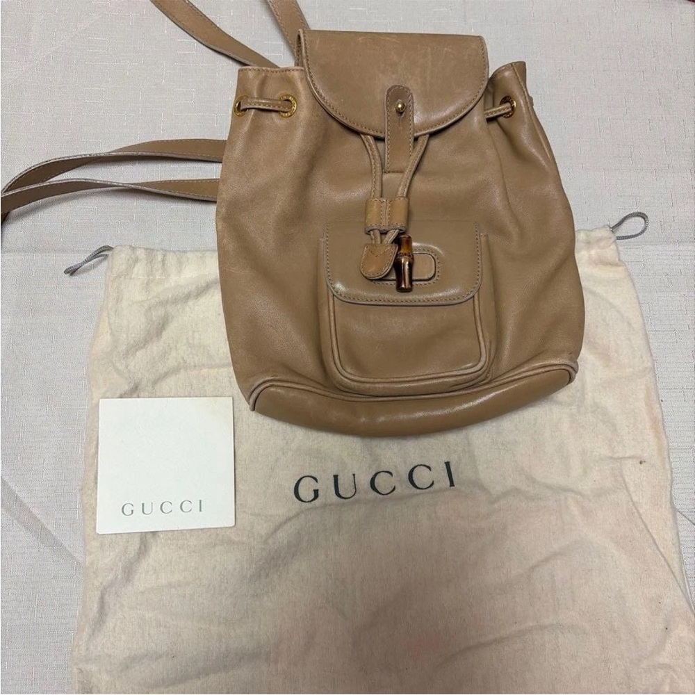 Gucci Beige Leather Women's Backpack - Picture 5 of 7